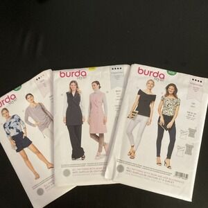 Lot of 3 Burda Sewing Patterns Ladies 2010s Various Sizes Uncut Advanced Skill